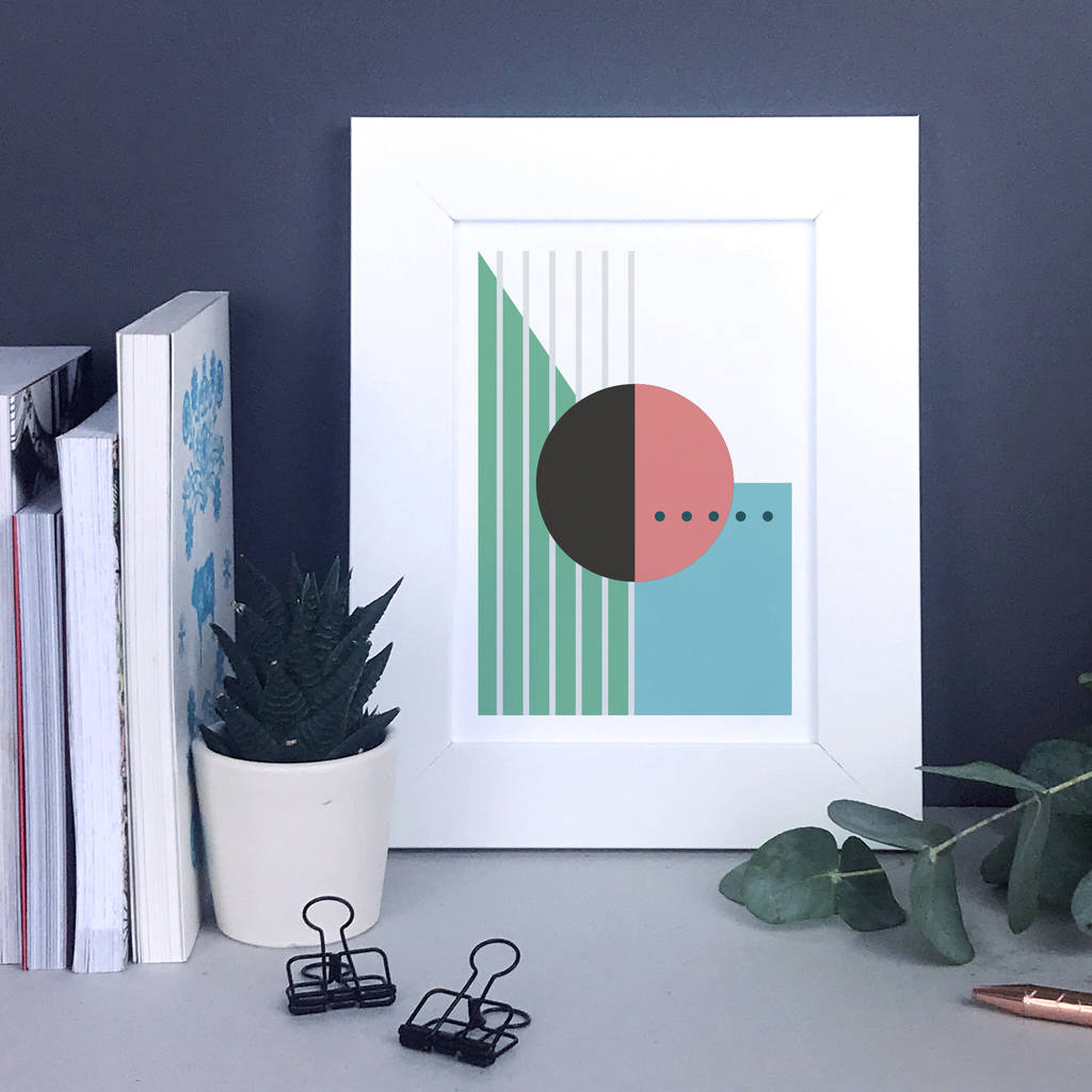 Geometric Wall Art With Circles Lines And Dots