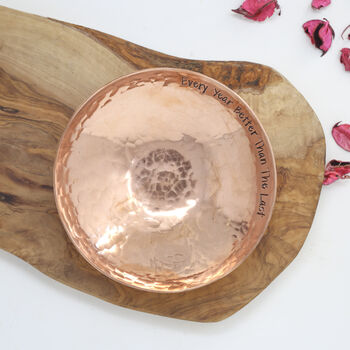 Personalised Copper Bowl, Medium. Handmade 9th Anniversary Gift, 4 of 9