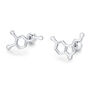 Sterling Silver Serotonin And Dopamine 18 G Screw Back Stud Earrings, thumbnail 6 of 12