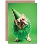 Dog Lover Pet Party Hat Bulldog Fun Birthday Card, thumbnail 1 of 4