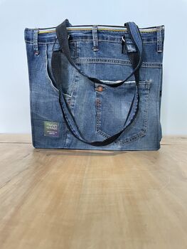 Denim Tote Bag Upcycled From Jean Waste, 2 of 2