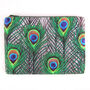 Peacock Feathers Printed Silk Zipped Bag, thumbnail 4 of 5