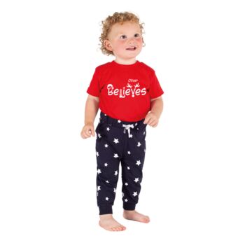 Personalised ‘I Believe’ Family Christmas Pyjamas, 4 of 5