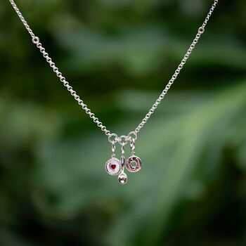 Sterling Silver Trinity Charm Collector Necklace, 4 of 5