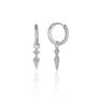 Sterling Silver Pave Spike Rhombus Drop Earring, thumbnail 8 of 8