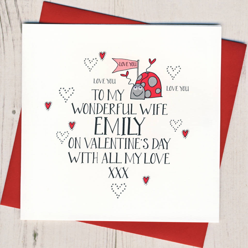 Personalised Love Bug Husband Or Wife Valentines Card By Eggbert ...