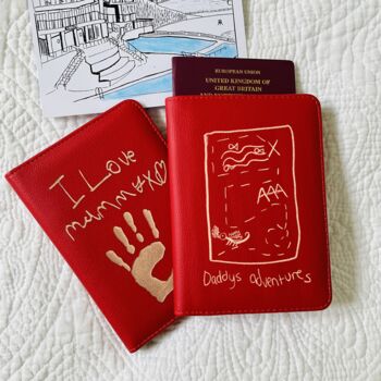 Passport Holder Engraved With Child's Drawing, 9 of 9
