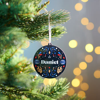 Personalised Patterned Name Bauble, 2 of 4