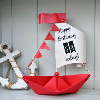 Personalised Age Birthday Sail Boat Card, 7 of 11
