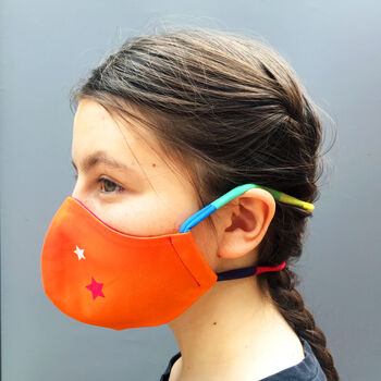 Kids Denim Face Mask With Rainbow Tie, 6 of 11
