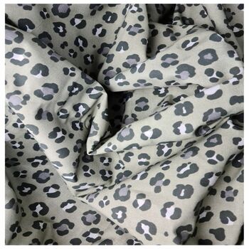 Khaki Green And Grey Leopard Print Cot Bed Sheet, 2 of 3