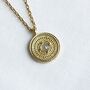 18ct Gold Plated Labradorite Coin Necklace, thumbnail 1 of 4