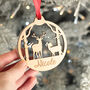 Glitter Deer 3D Christmas Tree Decoration Bauble, thumbnail 3 of 8