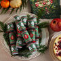 Green With Pomegranate Christmas Crackers Set Of Eight, thumbnail 3 of 4