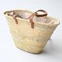 Handwoven Straw Market Basket, thumbnail 3 of 5