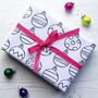 Christmas Bauble Gift Wrap Set To Colour In, thumbnail 4 of 5