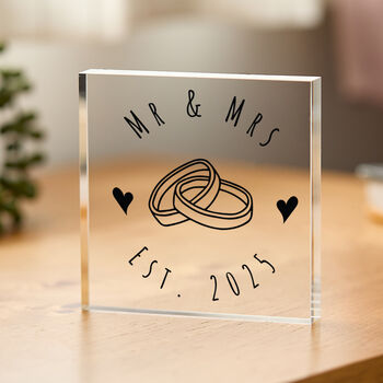 Personalised Mr And Mrs Wedding Plaque Gift Sign, 2 of 5
