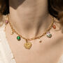 Gold Heart And Ceramic Charm Necklace, thumbnail 1 of 4