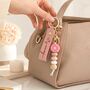 Personalized Flower Beaded Name Keychain For Her, thumbnail 3 of 6