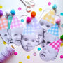 Happy Head Personalised Face Gingham Pom Pom Garland, thumbnail 1 of 2