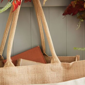 Personalised Autumn Pumpkin Patch Canvas And Hessian Tote Bag, 3 of 3