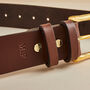 Personalised Men's Leather Belt With Engraved Message, thumbnail 3 of 8