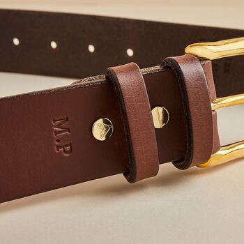 Personalised Men's Leather Belt With Engraved Message, 3 of 8