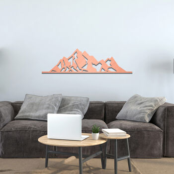 Sleek Mountain Range Wood Art 3D Abstract Decor, 4 of 12