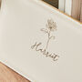 Personalised White Birth Flower Name Pouch, thumbnail 2 of 4