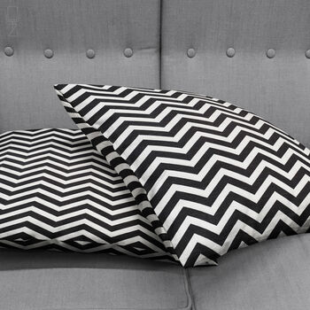 Black And White Soft Cushion Cover With Zig Zag Pattern, 4 of 7