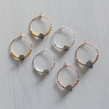Sterling Silver And Labradorite Hoops, 11 of 12