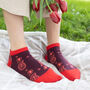 Paisley Burgundy And Organic Sport Red Women Ankle Socks, thumbnail 5 of 11