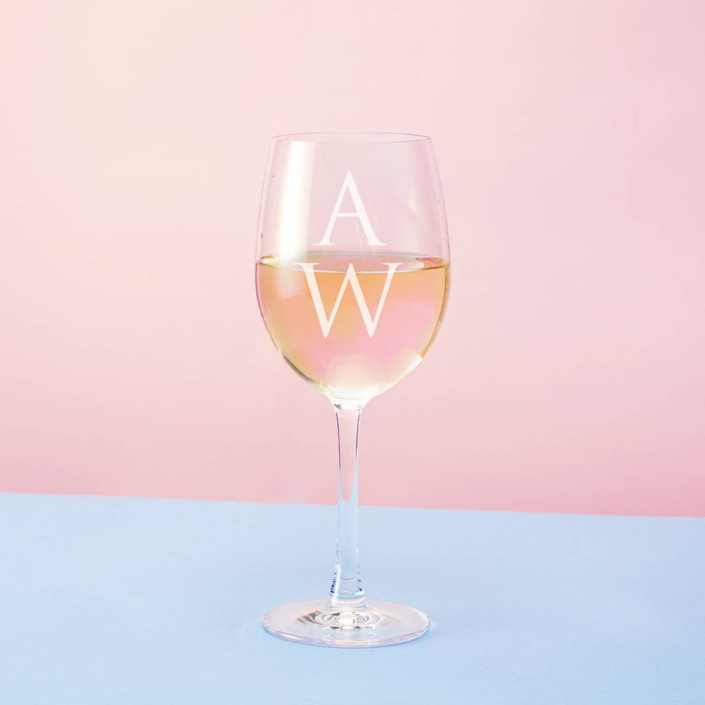 Monogram Wine Glass, 1 of 3
