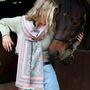 Equestrian Snaffle Bit Print Scarf | Grey And Pink, thumbnail 6 of 12