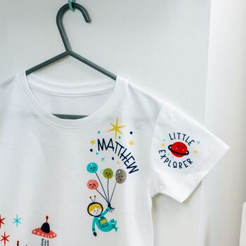 Children's Personalised Space Explorer T Shirt, 6 of 11