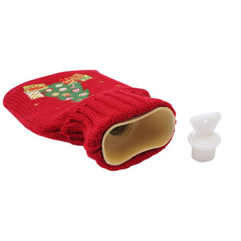 Knitted Oh Christmas Tree 500ml Hot Water Bottle, 2 of 4