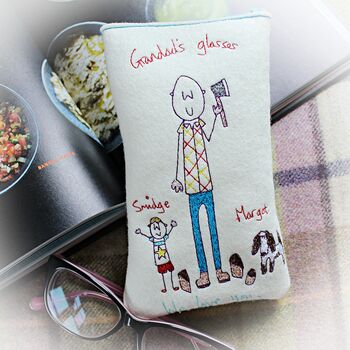 Grandad's Glasses Case, Personalised, Embroidered, 3 of 12