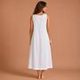 Women's White Cotton Nightdress Embroidered Sleeveless Pink Lizzie, thumbnail 4 of 5