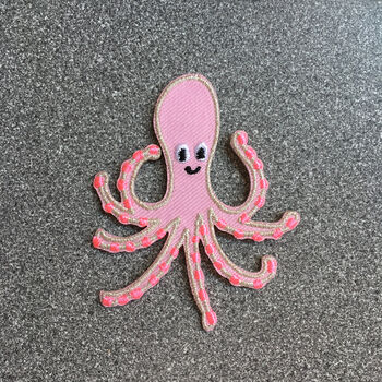Pink Octopus Iron On Patch, 2 of 4