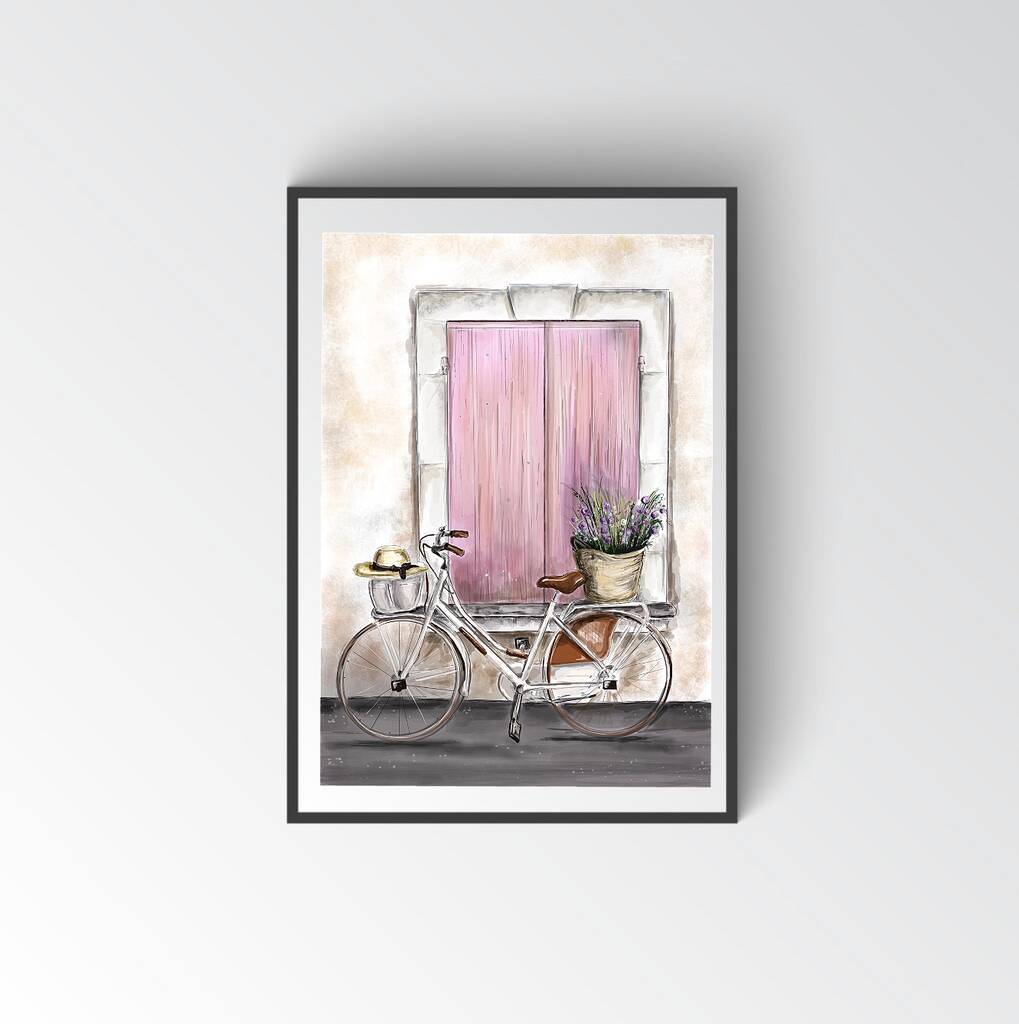 Original Bicycle Pink Art Print 