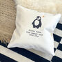 New Baby Personalised Penguin Cushion, thumbnail 2 of 3