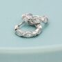 Dotted Marquise Cz Hoop Earrings Sterling Silver, thumbnail 6 of 11