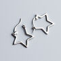 Sterling Silver Star Shape Hoop Earrings, thumbnail 4 of 6