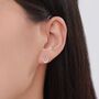 Sterling Silver Lyre Stud Earrings, thumbnail 4 of 11