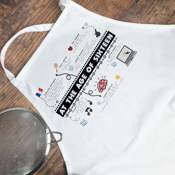 Personalised 16th Birthday White Apron, 4 of 8