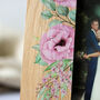 Personalised Wedding Photo Frame, Oak With Peonies, thumbnail 6 of 6