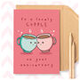 Cupple Cute Pun Happy Anniversary Card For Couple, thumbnail 1 of 4