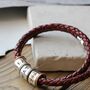 Men's Leather And Silver Story Bracelet, thumbnail 5 of 12