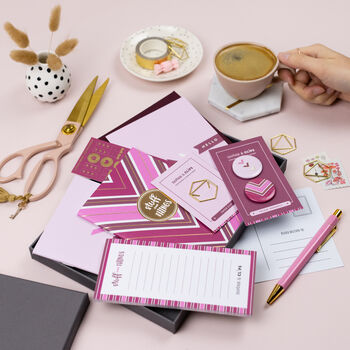 Pink And Burgundy Stationery Box, 4 of 11