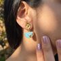 Statement Blue Turquoise December Birthstone Earrings, thumbnail 4 of 4